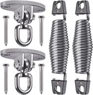 🪑 seleware set of 2 porch swing hanging kit: durable steel hangers, springs & hardware for patio hammock chair swing sets - supports 400lbs logo