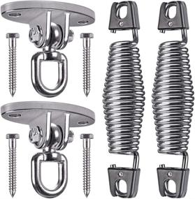 img 4 attached to 🪑 SELEWARE Set of 2 Porch Swing Hanging Kit: Durable Steel Hangers, Springs & Hardware for Patio Hammock Chair Swing Sets - Supports 400lbs