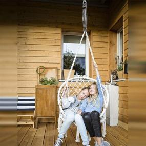 img 1 attached to 🪑 SELEWARE Set of 2 Porch Swing Hanging Kit: Durable Steel Hangers, Springs & Hardware for Patio Hammock Chair Swing Sets - Supports 400lbs