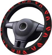 flaming lips steering wheel cover non-slip elastic universal accessories fit suvs vans sedans cars trucks decor logo