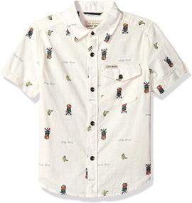 img 1 attached to Lucky Brand Sleeve Printed Button Boys' Clothing for Tops, Tees & Shirts