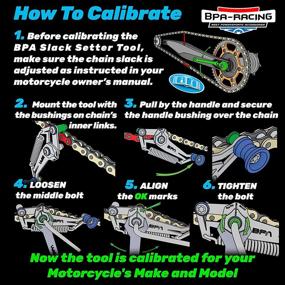 img 1 attached to 🏍️ BPA-RACING Motorcycle Chain Slack Adjuster Tool: Easy, Quick & Precise Chain Tensioning - Slack Setter Tool in Green