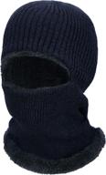 winter balaclava: warm knitted neck warmer, windproof beanie hat with fleece lined face covering - ideal for outdoor sports logo