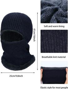 img 2 attached to Winter Balaclava: Warm Knitted Neck Warmer, Windproof Beanie Hat with Fleece Lined Face Covering - Ideal for Outdoor Sports