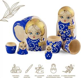 img 2 attached to Azhna Souvenir Matryoshka Collection Woodburned Novelty & Gag Toys and Nesting Dolls