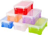 📦 testyu small plastic box 6 pack - stackable mini storage containers with lid for jewelry, crafts, beads - clear organizer logo