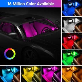 img 3 attached to Sanhezhong Interior Car Lights: Car LED Strip Lights 2-in-1 Design, 4pcs 72 LED Remote & APP Controller Lighting Kits, Waterproof, Multi-Color Music Car Lighting with Car Charger and DC 12V