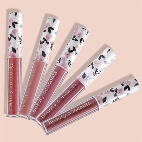 img 3 attached to 💄 5 Piece Pink Lip Gloss Set in Sage Floral Gift Box - Beauty Concepts Lip Gloss Collection