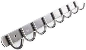 img 2 attached to 🧥 Premium Modern Wall Mounted Coat Hook Rack: Ultra Durable with 8 Round Hooks - Brushed Stainless Steel Finish - Easy Installation - Rust & Water Proof
