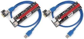 img 4 attached to 🔌 Dracaena Dual Pack PCIE Riser Adapter Card 16X to 1X (6pin/ MOLEX/SATA Powered) with 60cm USB 3.0 Cable