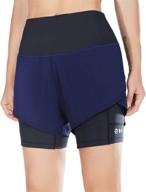 🏃 baleaf women's 2-in-1 running shorts with pockets - high waisted workout gym yoga shorts with liner логотип