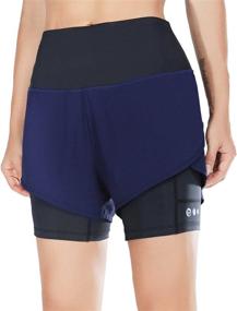 img 4 attached to 🏃 BALEAF Women's 2-in-1 Running Shorts with Pockets - High Waisted Workout Gym Yoga Shorts with Liner