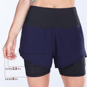 img 2 attached to 🏃 BALEAF Women's 2-in-1 Running Shorts with Pockets - High Waisted Workout Gym Yoga Shorts with Liner