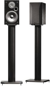 img 1 attached to 🔊 31-inch Black Speaker Stands (Set of 2) for Bookshelf Speakers up to 20 lbs - SANUS BF31-B1