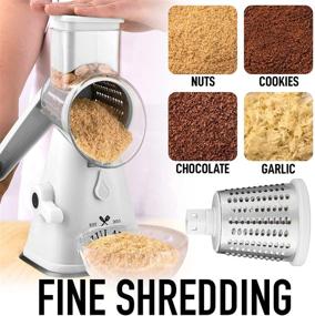 img 2 attached to 🧀 Zulay Kitchen Manual Rotary Cheese Grater - Easy-to-Use Round Shredder Grater with Handle and 3 Interchangeable Stainless Steel Blades - Ideal for Fruits, Nuts, and Vegetables (White)