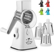 🧀 zulay kitchen manual rotary cheese grater - easy-to-use round shredder grater with handle and 3 interchangeable stainless steel blades - ideal for fruits, nuts, and vegetables (white) logo