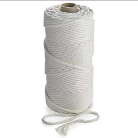 img 4 attached to 🧶 Versatile MB Cordas Macrame Rope 6mm 109 yd for Knitting, Crochet, Macramé, and Weaving – Strong 1-ply Cotton String for Handbags, Hanging Baskets, Dream Catchers – Ivory Ecru White Shade