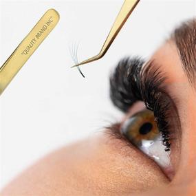 img 4 attached to 🔍 Professional Grade Gold Russian 75° Angular Tip Precision Eyelash Extension Tweezers: High-Quality Stainless Steel for Superior Results