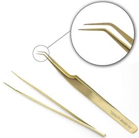 img 3 attached to 🔍 Professional Grade Gold Russian 75° Angular Tip Precision Eyelash Extension Tweezers: High-Quality Stainless Steel for Superior Results