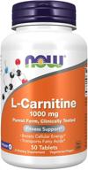 now® l carnitine 1000 50 tablets logo