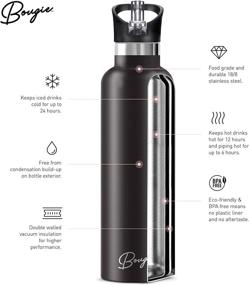 img 1 attached to 🦩 Premium Stainless Steel Water Bottle with Straw - Cute Flamingo Design, Insulated Double-Walled, Wide Mouth, BPA Free - Hot/Cold, Leak Proof Lid - 25 oz - Bonus Ice Tray and Pipe Cleaner Included!