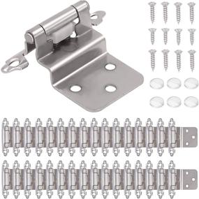 img 4 attached to AxPower 30 Pack 3/8-Inch Inset Hinges for Face Frame Kitchen Cabinet Door - Satin Nickel Self-Closing Cupboard Hinges