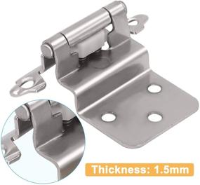 img 1 attached to AxPower 30 Pack 3/8-Inch Inset Hinges for Face Frame Kitchen Cabinet Door - Satin Nickel Self-Closing Cupboard Hinges