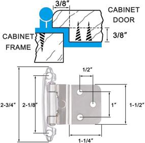 img 2 attached to AxPower 30 Pack 3/8-Inch Inset Hinges for Face Frame Kitchen Cabinet Door - Satin Nickel Self-Closing Cupboard Hinges