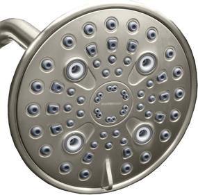 img 4 attached to 🚿 ShowerMaxx Elite Series: 6 Spray Settings, Adjustable High Pressure Rainfall Shower Head, Brushed Nickel Finish