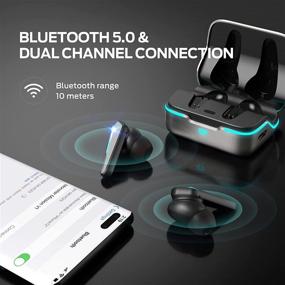 img 2 attached to 🎧 Monster Mission V1 Wireless Earbuds with Built-in Mic, Bluetooth 5.0 & Noise Cancelling: Gaming Earbuds with Cool Light Effects, Music & Game Modes, 48ms Ultra Low-Latency Earphones