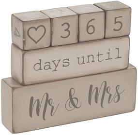 img 3 attached to 🗓️ Ganz ER49764 Rustic Wooden Block Wedding Day Countdown Calendar - 6 Piece Set