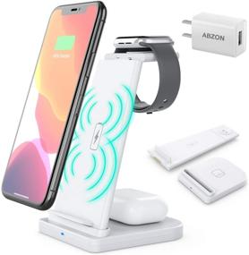 img 4 attached to 🔌 3-в-1 беспроводная зарядная станция Apple для iPhone, iWatch и Airpods с адаптером быстрой зарядки