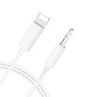 🔌 apple mfi certified aux cord for iphone 12/11/xs/xr, lightning to 3.5mm audio stereo cable in white - compatible with car stereo, home, headphones, and speakers logo