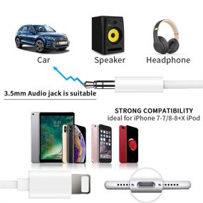 img 2 attached to 🔌 Apple MFi Certified Aux Cord for iPhone 12/11/XS/XR, Lightning to 3.5mm Audio Stereo Cable in White - Compatible with Car Stereo, Home, Headphones, and Speakers