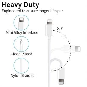 img 3 attached to 🔌 Apple MFi Certified Aux Cord for iPhone 12/11/XS/XR, Lightning to 3.5mm Audio Stereo Cable in White - Compatible with Car Stereo, Home, Headphones, and Speakers