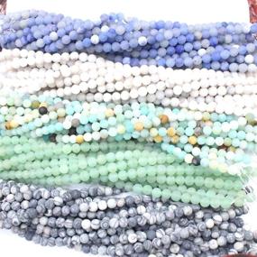 img 4 attached to 💎 Tacool 5 Strands 6mm Gemstone Beads: Aventurine, Amazonite, Zebra Jasper, and Agate - Ideal for DIY Jewelry Making with Loose Beads