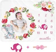 👶 capturing precious moments: baby monthly milestone blanket for girls | perfect addition to kids' home store and nursery bedding logo
