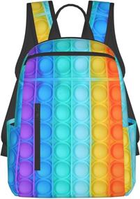 img 4 attached to 🌈 Adjustable Shoulder Rainbow Pop Backpacks for Teenagers
