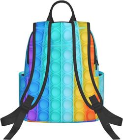 img 2 attached to 🌈 Adjustable Shoulder Rainbow Pop Backpacks for Teenagers