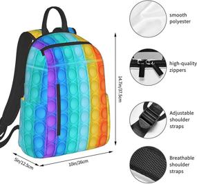 img 1 attached to 🌈 Adjustable Shoulder Rainbow Pop Backpacks for Teenagers