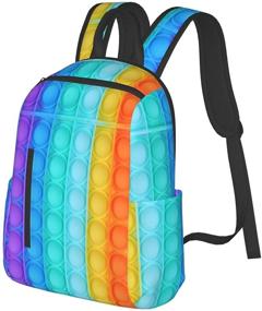 img 3 attached to 🌈 Adjustable Shoulder Rainbow Pop Backpacks for Teenagers