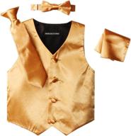 👔 boys' satin 4 piece vest set - american exchange logo