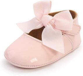 img 4 attached to Sweet Bowknot Princess Toddler Walkers: Anti-Slip Flats for Girls