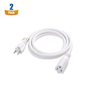 img 3 attached to 💡 Кабельные вопросы 2-Pack 16 AWG Тяжелый силовой удлинительный кабель 6 футов в белом цвете, сертифицированный UL - Надежный удлинительный кабель для улучшенной связи (трехконтактные удлинительные кабели, NEMA 5-15P к NEMA 5-15R)