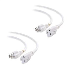 img 4 attached to 💡 Кабельные вопросы 2-Pack 16 AWG Тяжелый силовой удлинительный кабель 6 футов в белом цвете, сертифицированный UL - Надежный удлинительный кабель для улучшенной связи (трехконтактные удлинительные кабели, NEMA 5-15P к NEMA 5-15R)