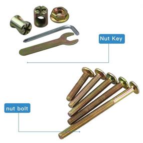 img 2 attached to 🔩 62 Piece Furniture Bolts and Nuts, Crib Screws Replacement Hardware Kit, M6 Barrel Nuts for Cribs and Bunk Beds