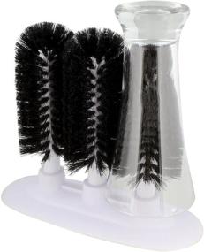 img 2 attached to 🧼 3 Brush Glass Cleaning Set - Triple Glass Washer, Cup Washer Brush, Glass Brushes for Spotless Glasses