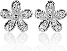 img 4 attached to 💎 Sparkling KEXUAN Stud Earrings: Elegant .925 Sterling Silver with Austria Crystal & AAA Zircon - Perfect for Women or Girls!