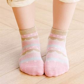 img 2 attached to 👗 Милые и удобные детские хлопковые носки для девочек с манжетами на щиколотке, оборками и кружевом - 10 штук (от 1 до 9 лет)