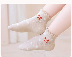 img 3 attached to 👗 Милые и удобные детские хлопковые носки для девочек с манжетами на щиколотке, оборками и кружевом - 10 штук (от 1 до 9 лет)